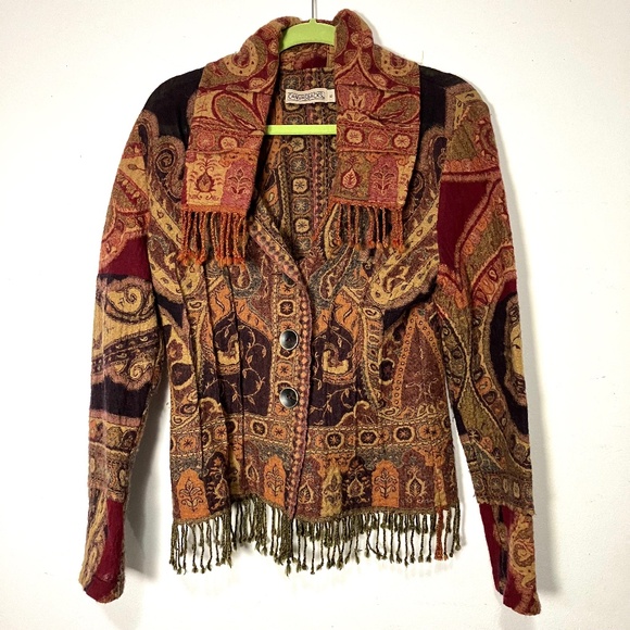 Vintage Canvasbacks Tapestry Blazer Jacket- Size 6 - Picture 1 of 8